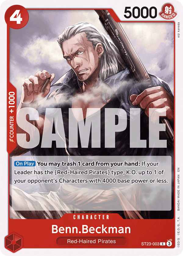 Benn.Beckman One Piece card (ST23-003, Starter Deck 23: RED Shanks)