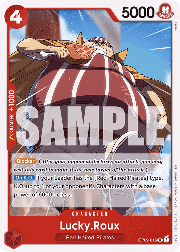 Lucky.Roux (Reprint) One Piece card (OP09-015, Starter Deck 23: RED Shanks)