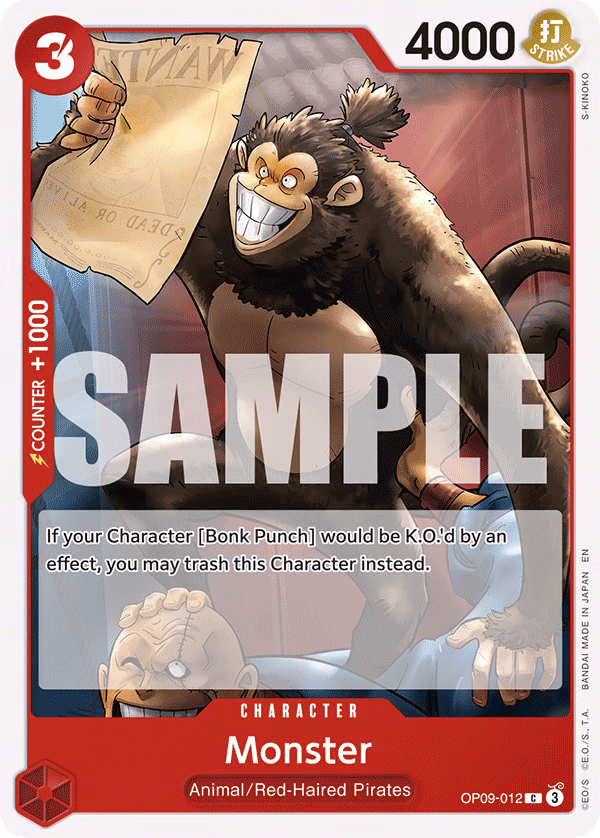Monster (Reprint) One Piece card (OP09-012, Starter Deck 23: RED Shanks)
