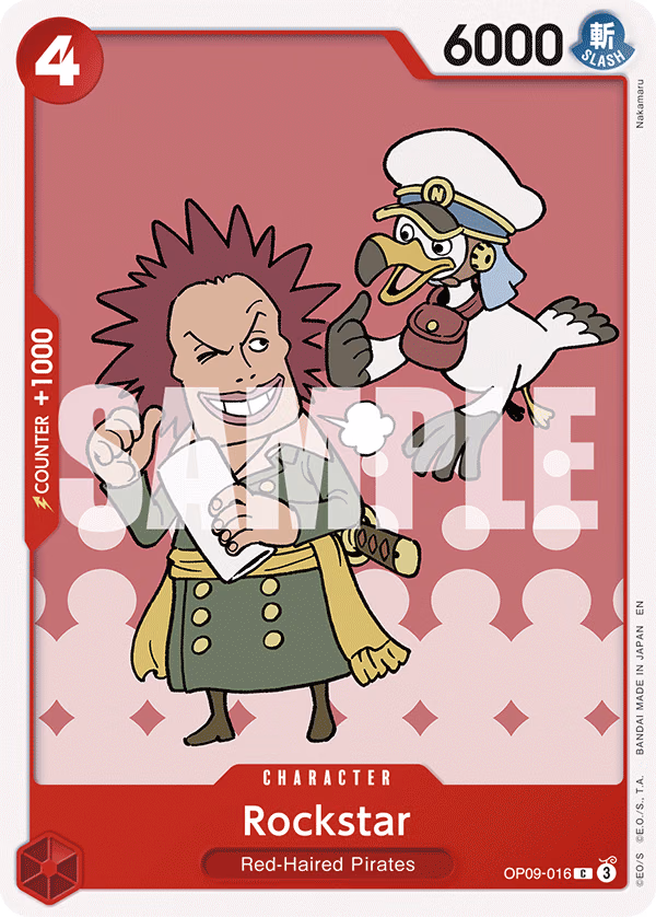 Rockstar (Reprint) One Piece card (OP09-016, Starter Deck 23: RED Shanks)