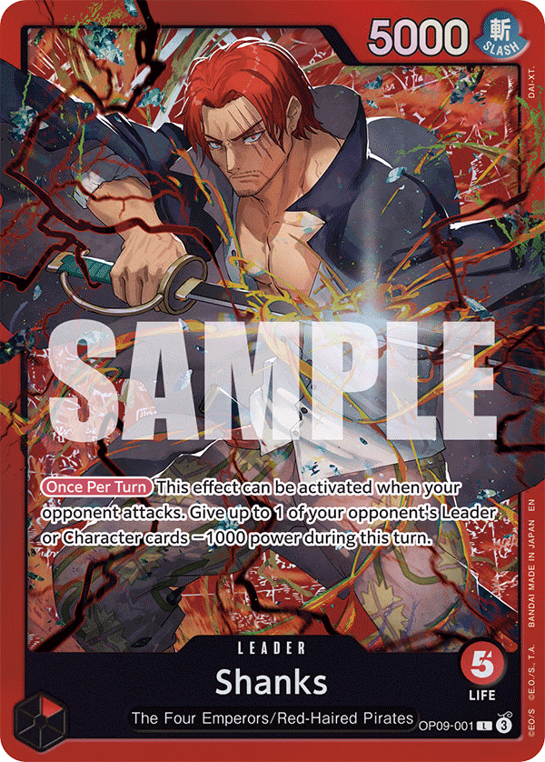 Shanks (Reprint) One Piece card (OP09-001, Starter Deck 23: RED Shanks)