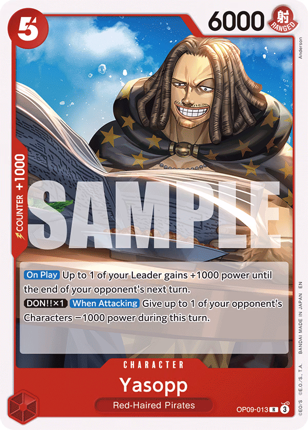 Yasopp (Reprint) One Piece card (OP09-013, Starter Deck 23: RED Shanks)