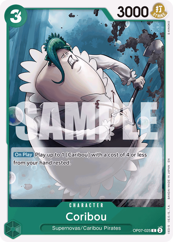 Coribou (Reprint) One Piece card (OP07-025, Starter Deck 24: GREEN Jewelry Bonney)
