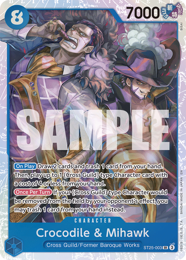 Crocodile & Mihawk One Piece card (ST25-003, Starter Deck 25: BLUE Buggy)