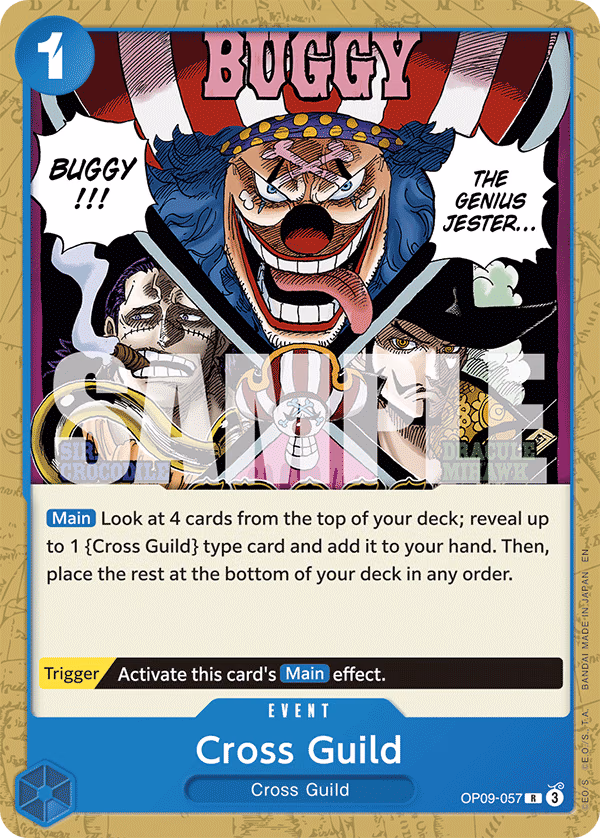 Cross Guild (Reprint) One Piece card (OP09-057, Starter Deck 25: BLUE Buggy)