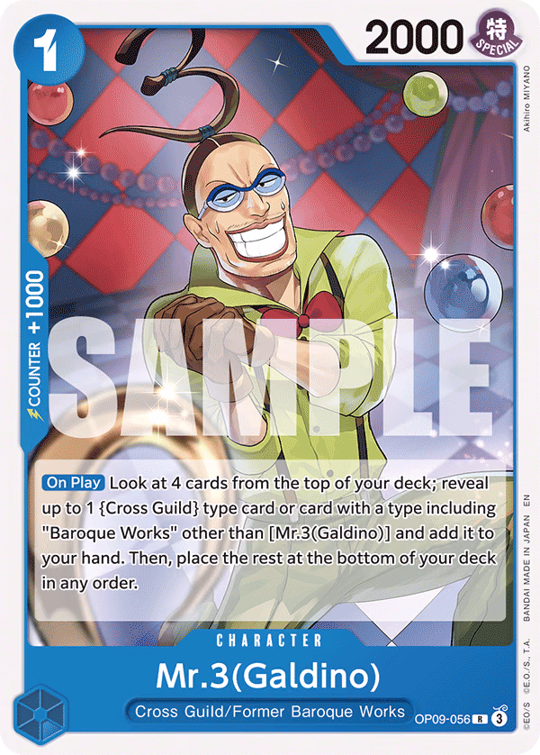 Mr.3(Galdino) (Reprint) One Piece card (OP09-056, Starter Deck 25: BLUE Buggy)