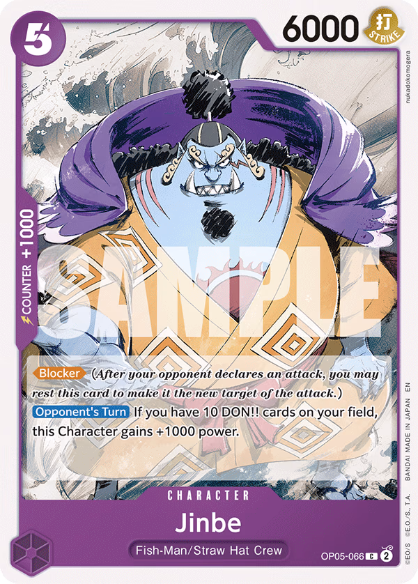 Jinbe (Reprint) One Piece card (OP05-066, Starter Deck 26: PURPLE/BLACK Monkey.D.Luffy)