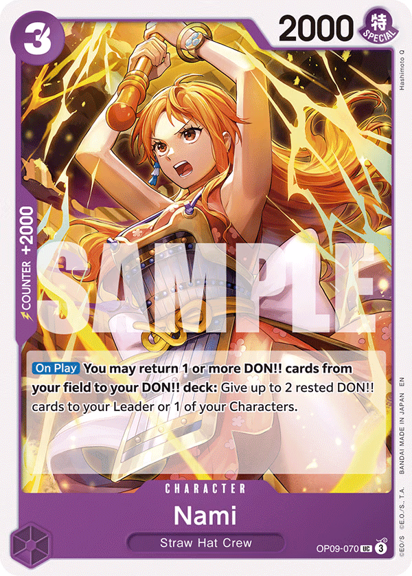 Nami (Reprint) One Piece card (OP09-070, Starter Deck 26: PURPLE/BLACK Monkey.D.Luffy)