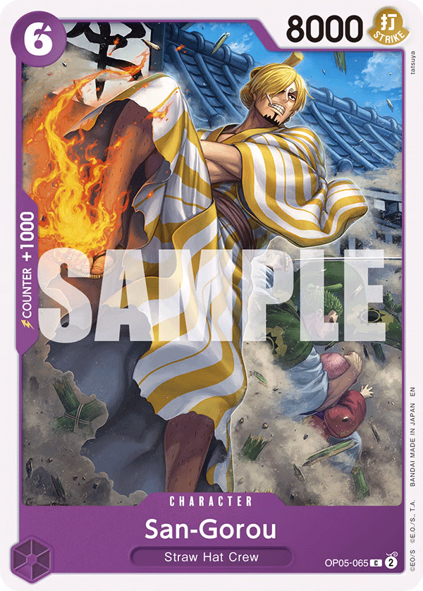 San-Gorou (Reprint) One Piece card (OP05-065, Starter Deck 26: PURPLE/BLACK Monkey.D.Luffy)