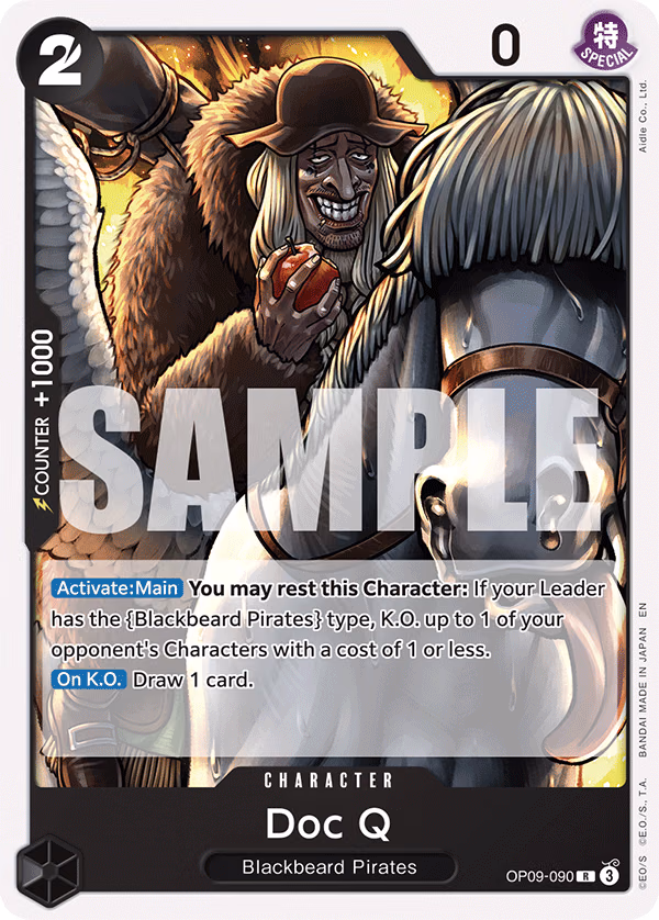 Doc Q (Reprint) One Piece card (OP09-090, Starter Deck 27: BLACK Marshall.D.Teach)