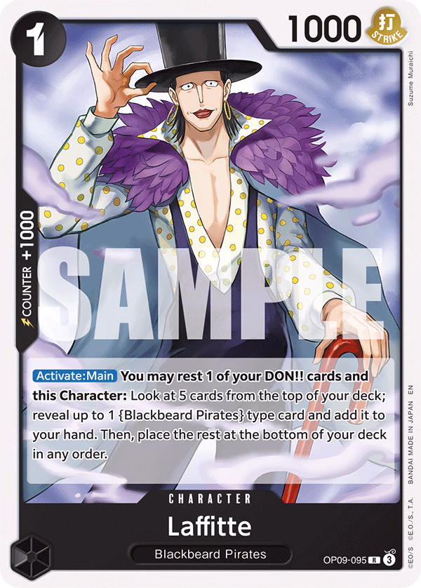 Laffitte (Reprint) One Piece card (OP09-095, Starter Deck 27: BLACK Marshall.D.Teach)
