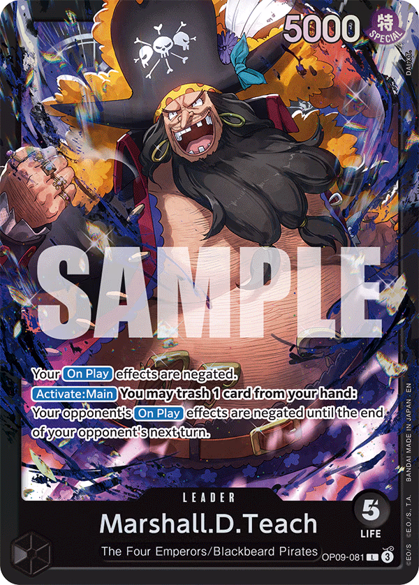 Marshall.D.Teach (Alt Art) One Piece card (OP09-081, Starter Deck 27: BLACK Marshall.D.Teach)
