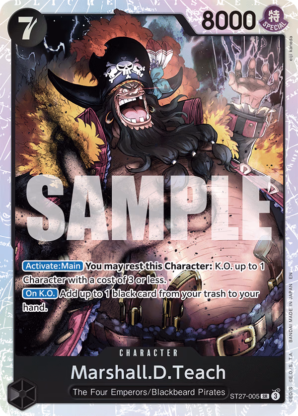 Marshall.D.Teach One Piece card (ST27-005, Starter Deck 27: BLACK Marshall.D.Teach)
