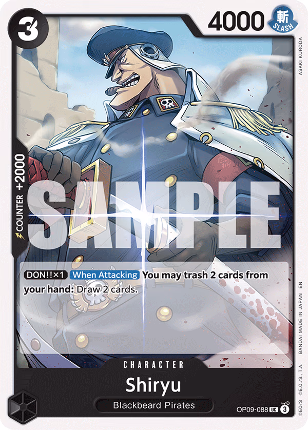 Shiryu (Reprint) One Piece card (OP09-088, Starter Deck 27: BLACK Marshall.D.Teach)