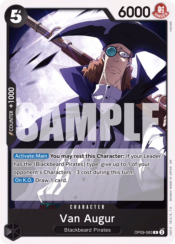 Van Augur (Reprint) One Piece card (OP09-083, Starter Deck 27: BLACK Marshall.D.Teach)