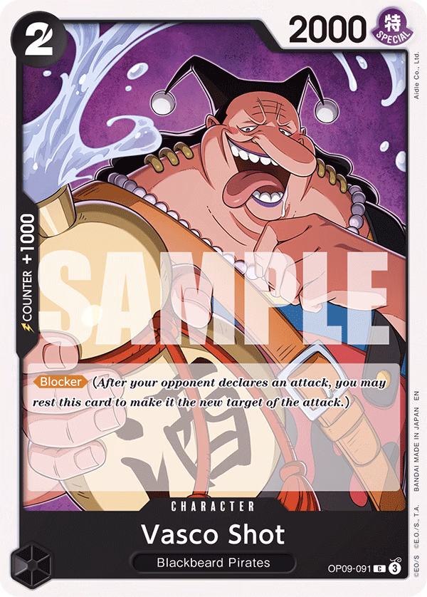 Vasco Shot (Reprint) One Piece card (OP09-091, Starter Deck 27: BLACK Marshall.D.Teach)