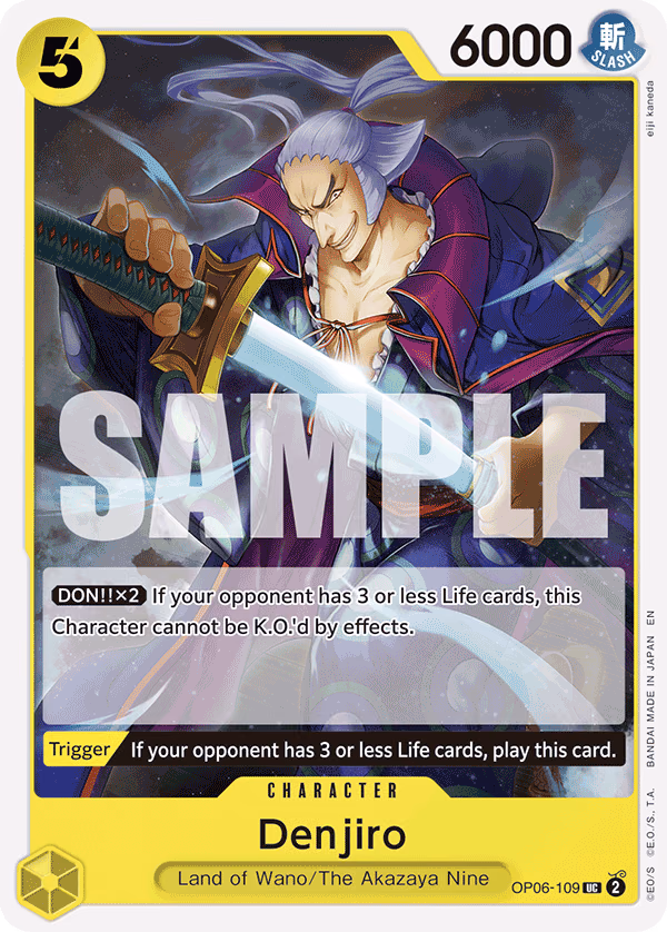 Denjiro (Reprint) One Piece card (OP06-109, Starter Deck 28: GREEN/YELLOW Yamato)
