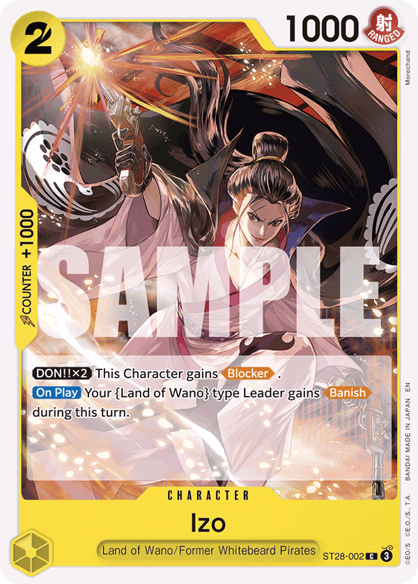 Izo One Piece card (ST28-002, Starter Deck 28: GREEN/YELLOW Yamato)