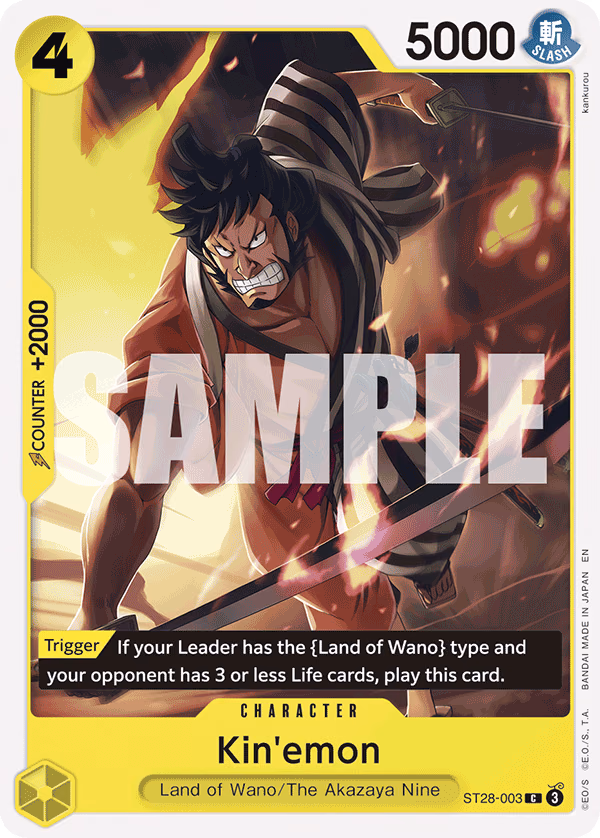 Kin'emon One Piece card (ST28-003, Starter Deck 28: GREEN/YELLOW Yamato)