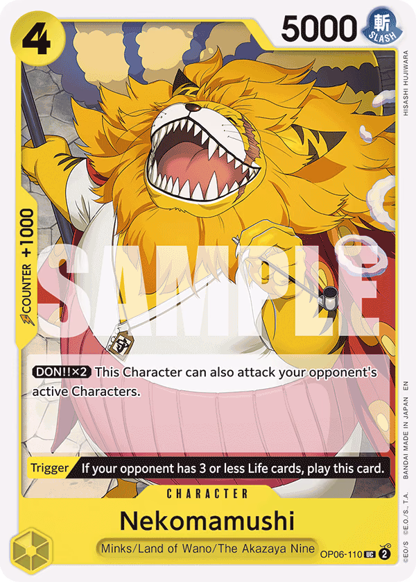 Nekomamushi (Reprint) One Piece card (OP06-110, Starter Deck 28: GREEN/YELLOW Yamato)