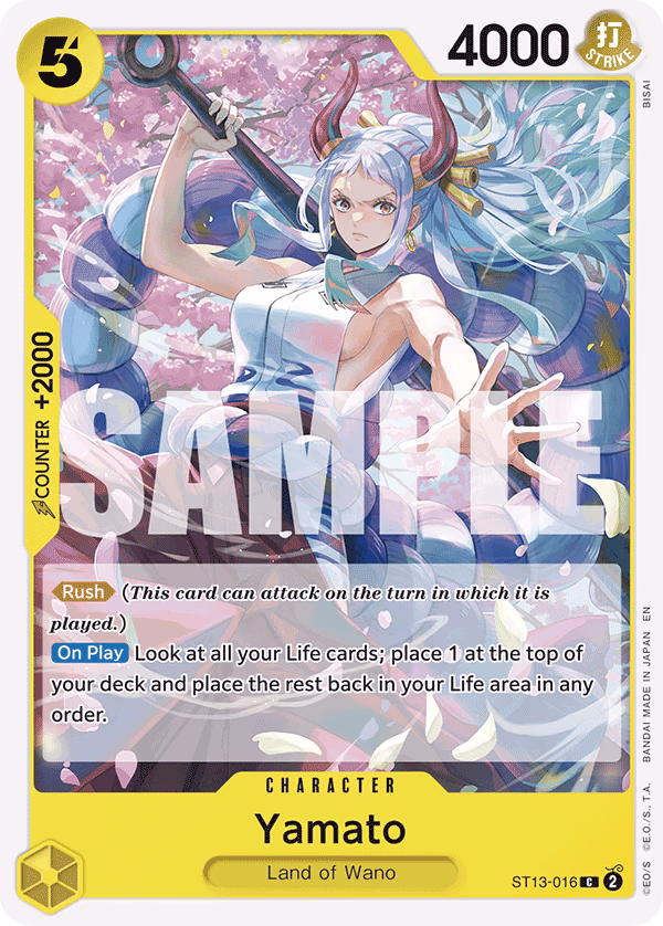 Yamato (Reprint) One Piece card (ST13-016, Starter Deck 28: GREEN/YELLOW Yamato)