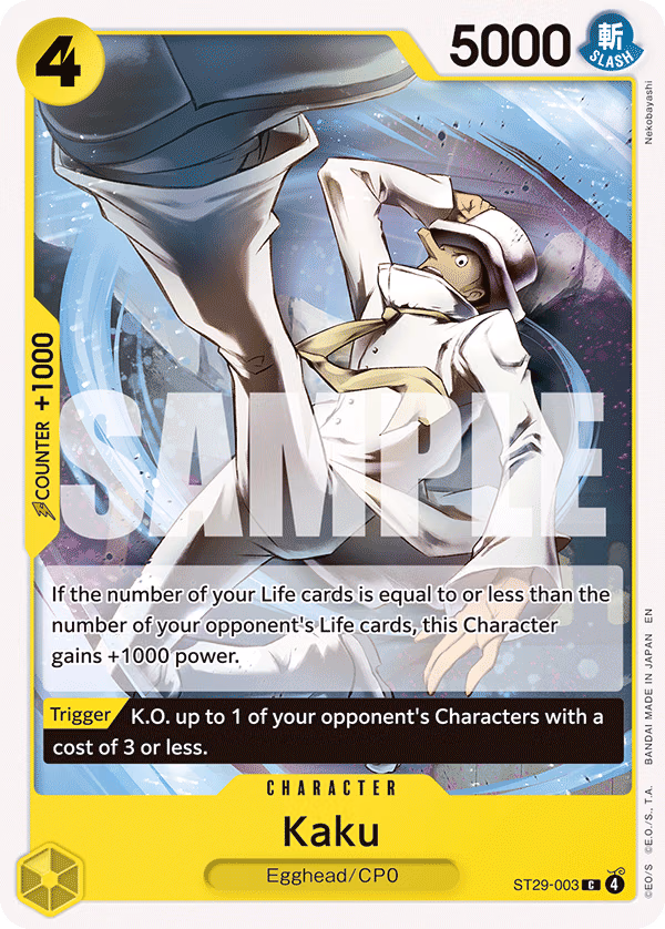 Kaku One Piece card (ST29-003, Starter Deck 29: Egghead)