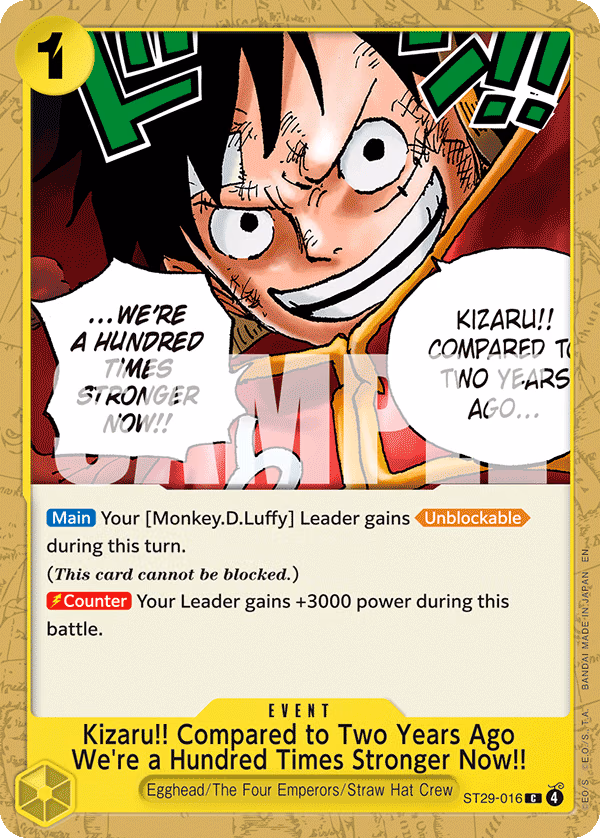 Kizaru!! Compared to Two Years Ago We're a Hundred Times Stronger Now!! One Piece card (ST29-016, Starter Deck 29: Egghead)