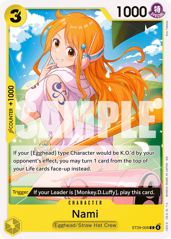 Nami One Piece card (ST29-008, Starter Deck 29: Egghead)
