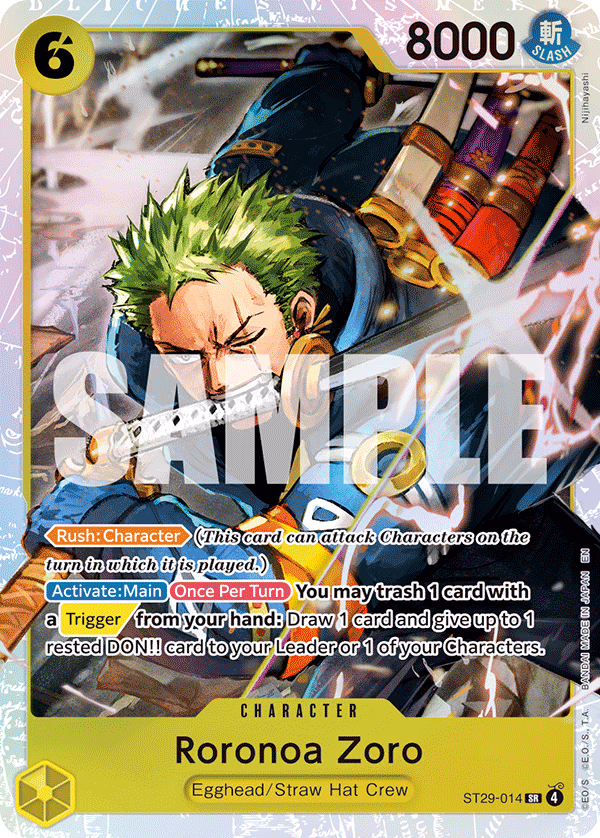 Roronoa Zoro One Piece card (ST29-014, Starter Deck 29: Egghead)