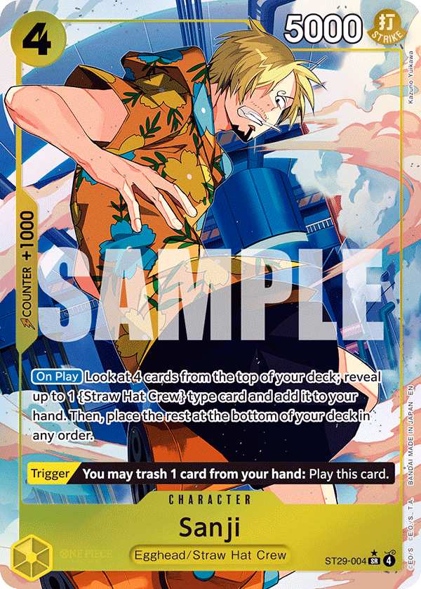 Sanji (Full Art) One Piece card (ST29-004, Starter Deck 29: Egghead)