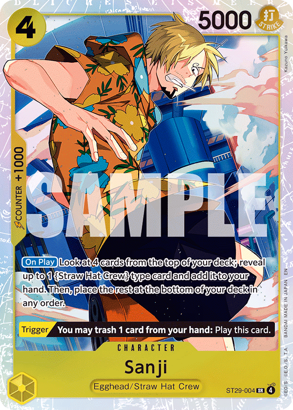 Sanji One Piece card (ST29-004, Starter Deck 29: Egghead)