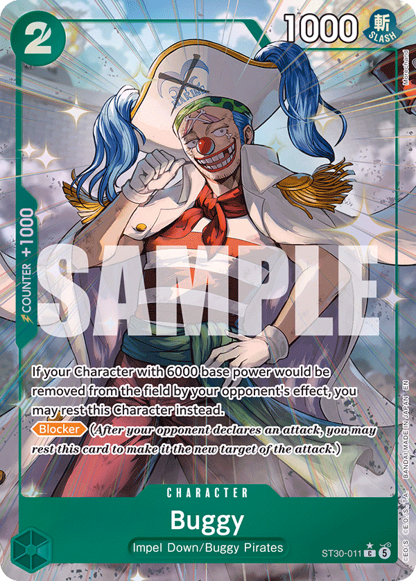 Buggy (Full Art) One Piece card (ST30-011, Starter Deck EX: Luffy & Ace)