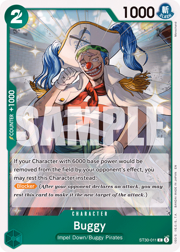 Buggy One Piece card (ST30-011, Starter Deck EX: Luffy & Ace)