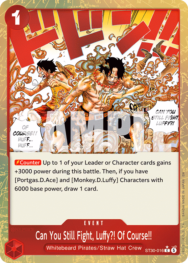 Can You Still Fight, Luffy?! Of Course!! (Parallel) One Piece card (ST30-016, Starter Deck EX: Luffy & Ace)