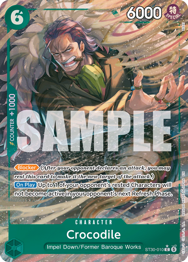 Crocodile (Full Art) One Piece card (ST30-010, Starter Deck EX: Luffy & Ace)