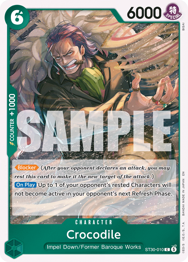 Crocodile One Piece card (ST30-010, Starter Deck EX: Luffy & Ace)