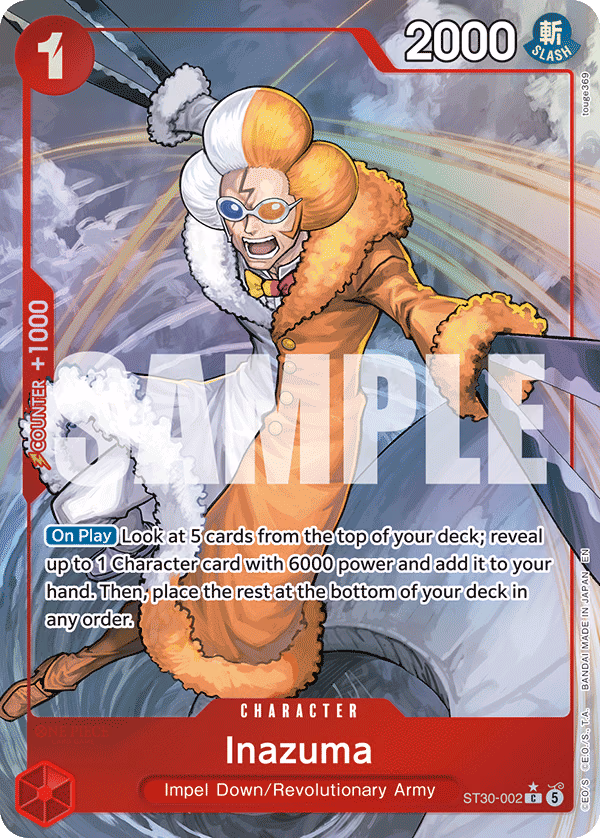 Inazuma (Full Art) One Piece card (ST30-002, Starter Deck EX: Luffy & Ace)
