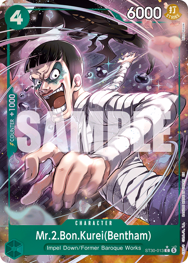 Mr.2.Bon.Kurei(Bentham) (Full Art) One Piece card (ST30-013, Starter Deck EX: Luffy & Ace)