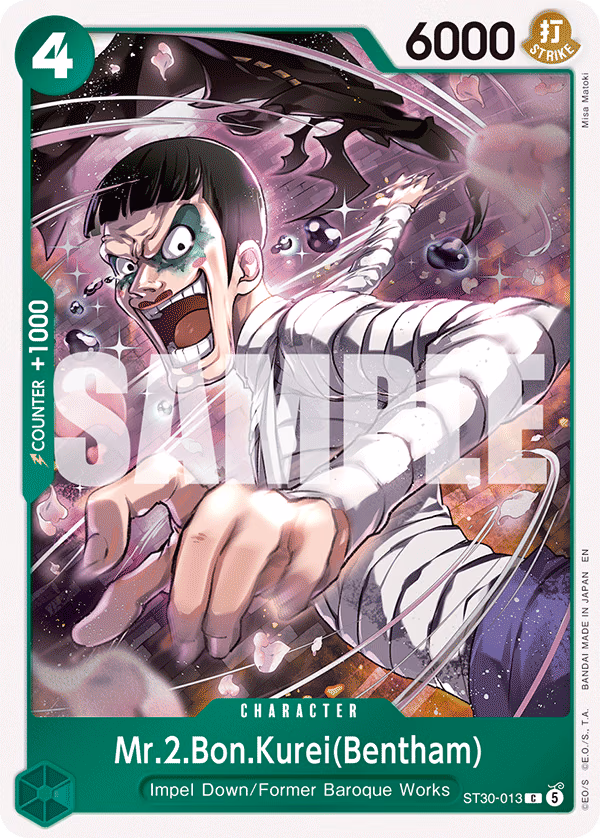 Mr.2.Bon.Kurei(Bentham) One Piece card (ST30-013, Starter Deck EX: Luffy & Ace)
