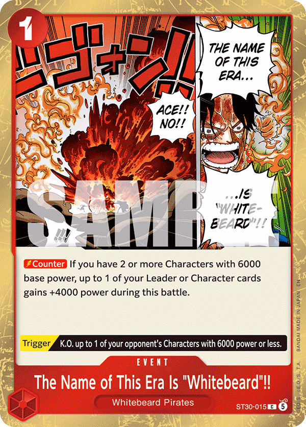 The Name of This Era Is "Whitebeard"!! One Piece card (ST30-015, Starter Deck EX: Luffy & Ace)