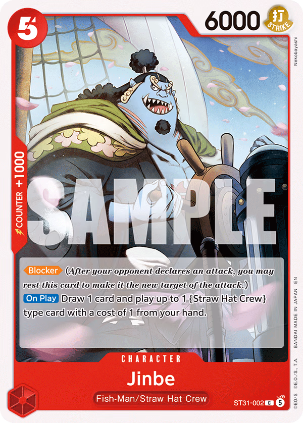 Jinbe One Piece card (ST31-002, Starter Deck 31: RED Monkey.D.Luffy)