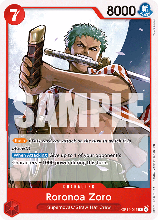 Roronoa Zoro (Reprint) One Piece card (OP14-015, Starter Deck 31: RED Monkey.D.Luffy)