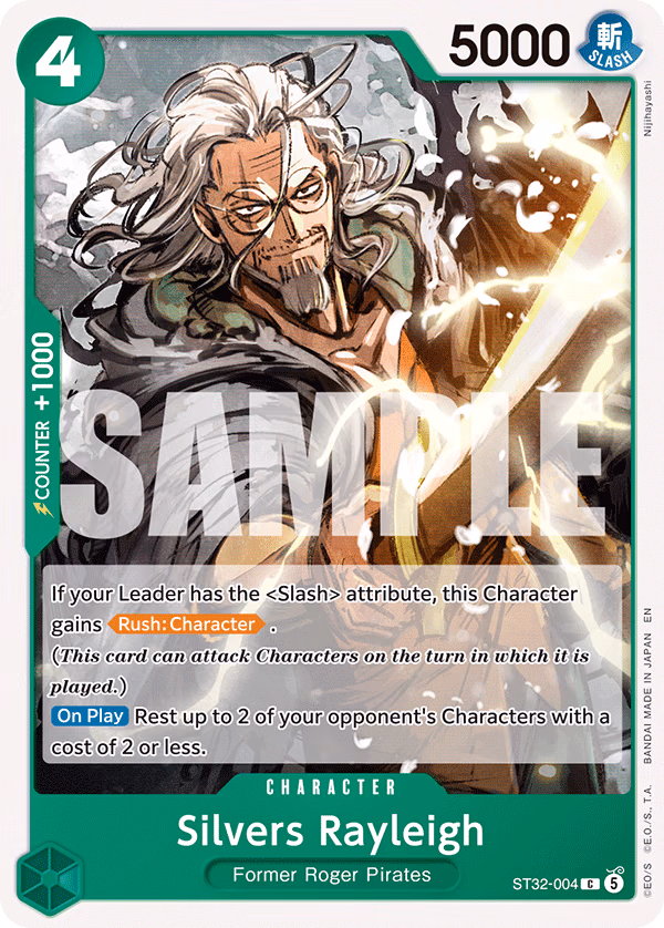 Silvers Rayleigh One Piece card (ST32-004, Starter Deck 32: GREEN Roronoa Zoro)