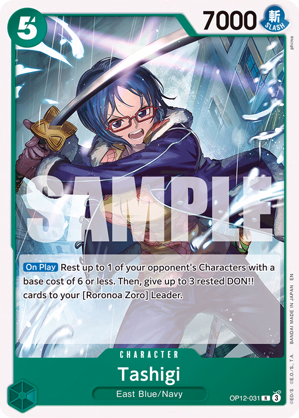Tashigi (Reprint) One Piece card (OP12-031, Starter Deck 32: GREEN Roronoa Zoro)