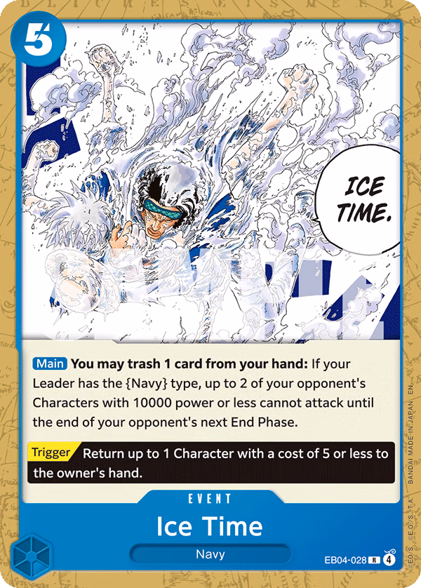 Ice Time (Alt Art) One Piece card (EB04-028, Starter Deck 33: BLUE Kuzan)