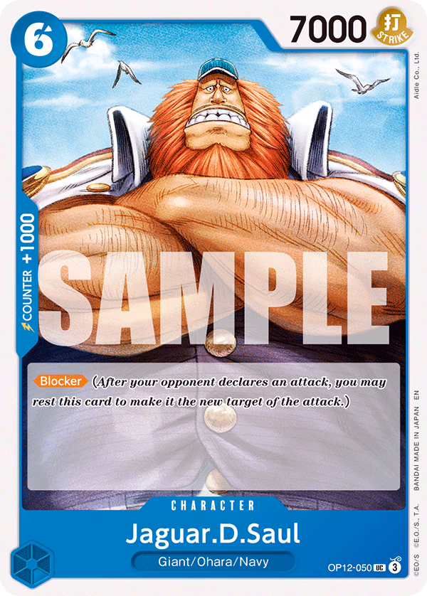 Jaguar.D.Saul (Reprint) One Piece card (OP12-050, Starter Deck 33: BLUE Kuzan)