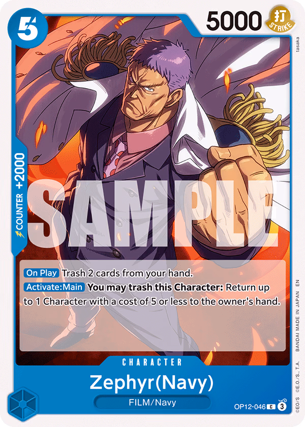 Zephyr(Navy) (Reprint) One Piece card (OP12-046, Starter Deck 33: BLUE Kuzan)