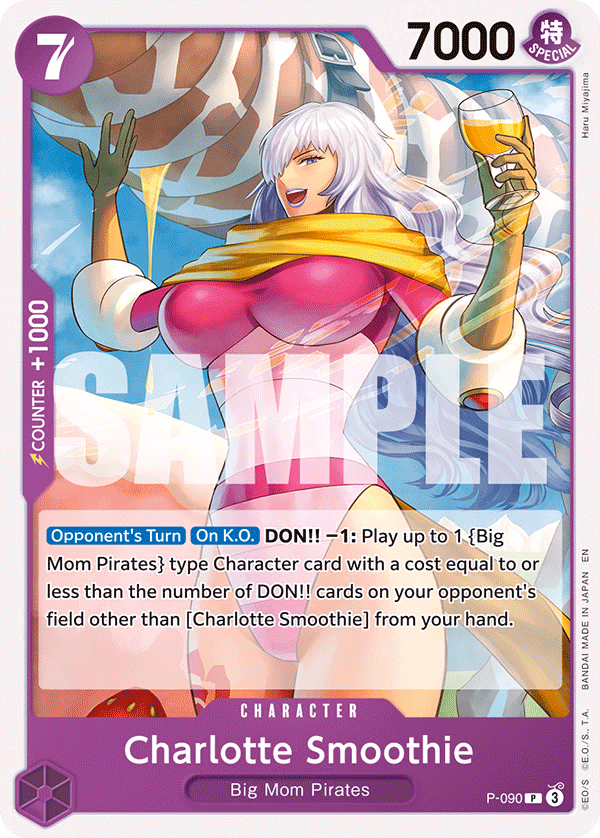 Charlotte Smoothie (Reprint) One Piece card (P-090, Starter Deck 34: PURPLE Charlotte Katakuri)