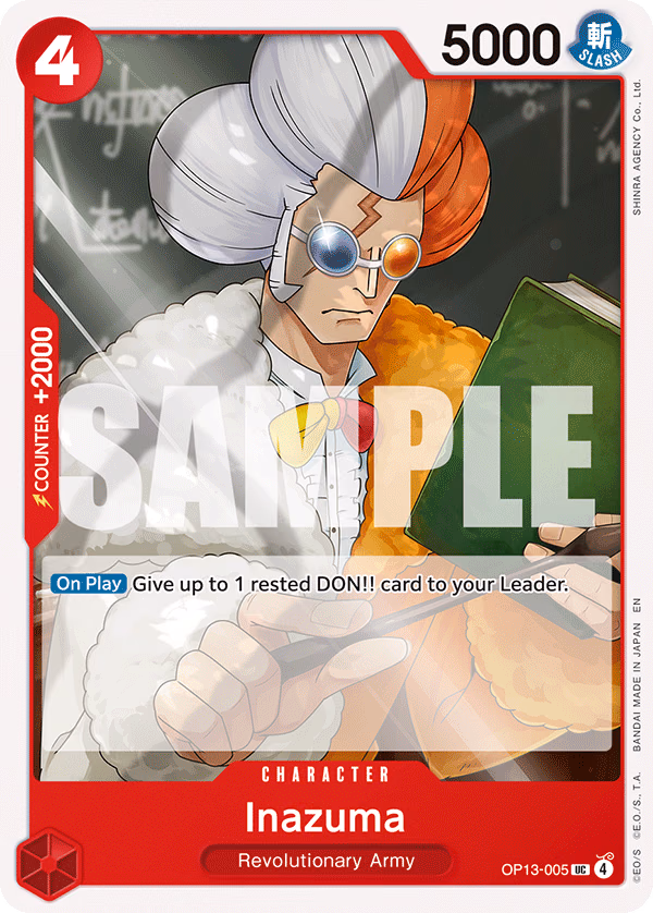Inazuma (Reprint) One Piece card (OP13-005, Starter Deck 35: RED/BLACK Sabo)