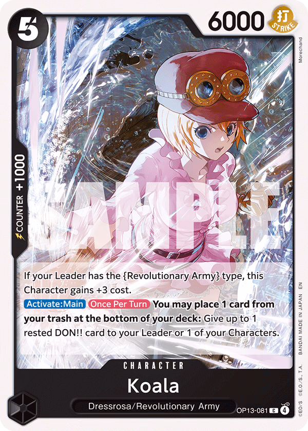 Koala (Reprint) One Piece card (OP13-081, Starter Deck 35: RED/BLACK Sabo)